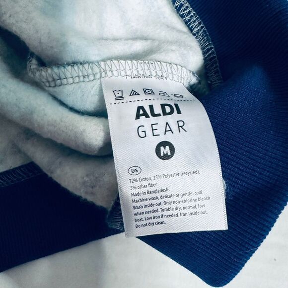 Aldi Gear Unisex Striped Rainbow Logo Two Piece CrewnSweatshirt Jogger Pants Set - Picture 6 of 10
